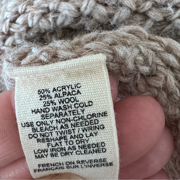 Anthropologie Moth Chain Channel Alpaca and Wool Blend Sweater in Tan size Small - Picture 15 of 15